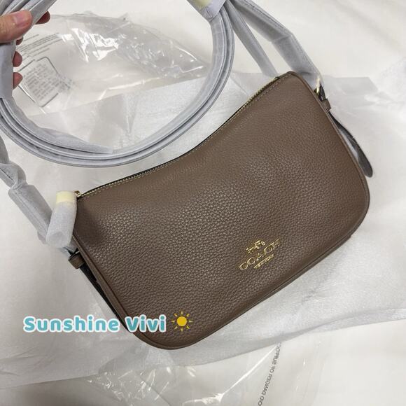 NWT Coach Kailey Shoulder Bag Leather Gold/dark stone cy707 - Picture 7 of 11